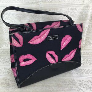 Retro Kate spade New York handbag lip print purse